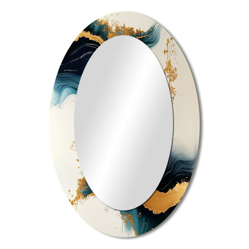 Miroir mural doré moderne Golden Coastal, 36 po x 24 po