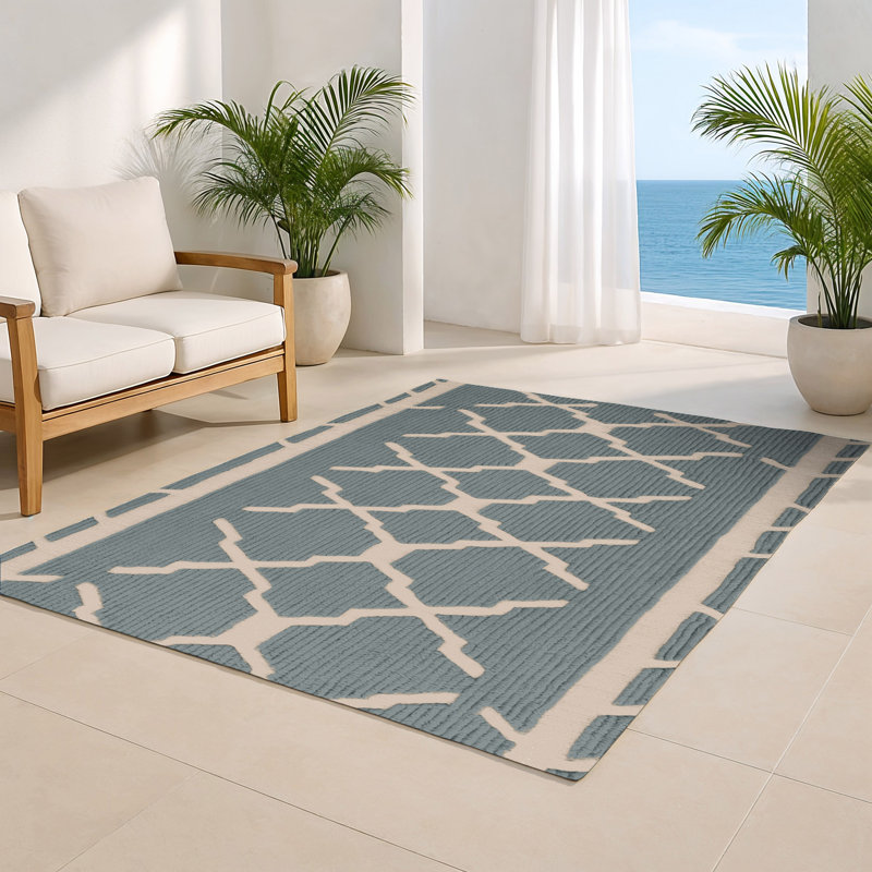 Tapis gris intérieur et extérieur Trellis, Rectangulaire 3 pi x 5 pi
