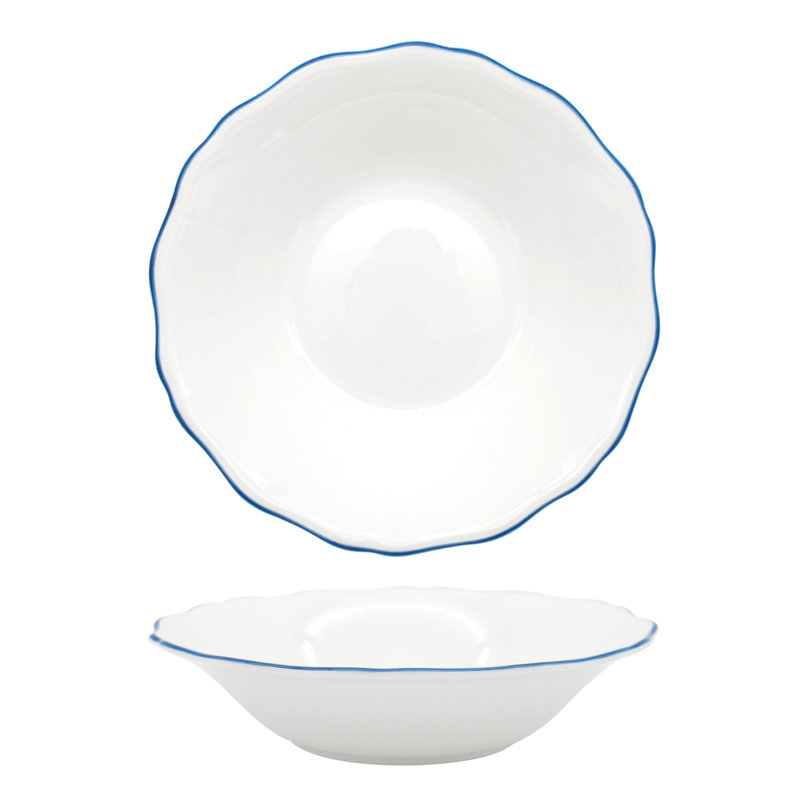Amelie Bone China Dining Bowl, Royal Blue/White