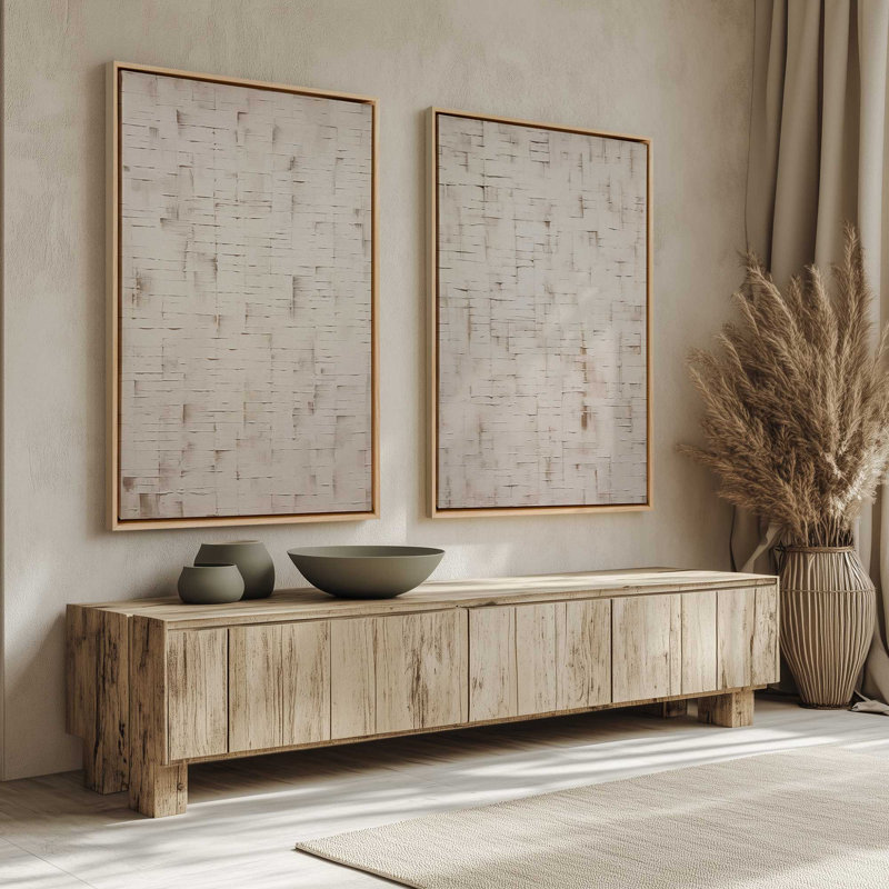 Tranquil Layers Set of 2 Canvas Prints in a Frame, Polished Gold Floater Framed, 48.75" H x 65.5" W x 1.75" D
