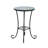 Patio Side Table with Shelf,Blue+Black