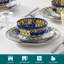 12 Pieces Porcelain Dinnerware Set, Multicolour Set, Dinner Plate, Dessert Plate And Bowl Set For 4 Person, Polychrome, Ceramic Stamping In Bohemian Style-123687062