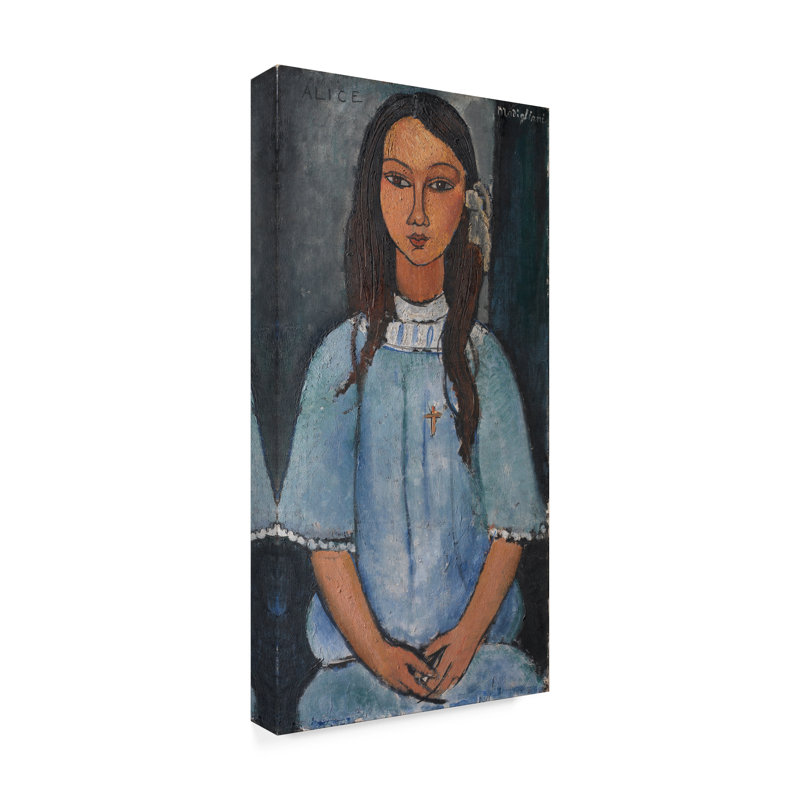 Reproduction d’art sur toile tendue « Alice » par Modigliani, H 47 po x l 24 po x P 2 po