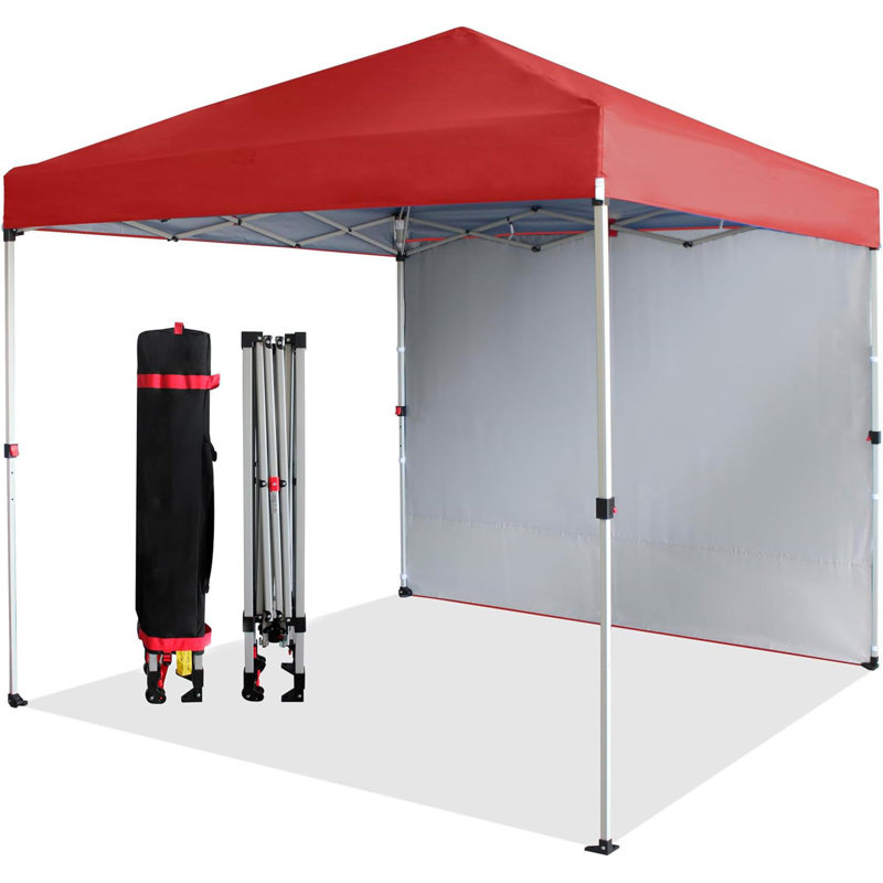 Tente 10 'x 10' à auvent pliable avec paroi latérale, abri de toit ventilé avec sac et sacs de sable