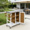 Îlot de cuisine extérieur pliable avec roues verrouillables et porte-serviettes
