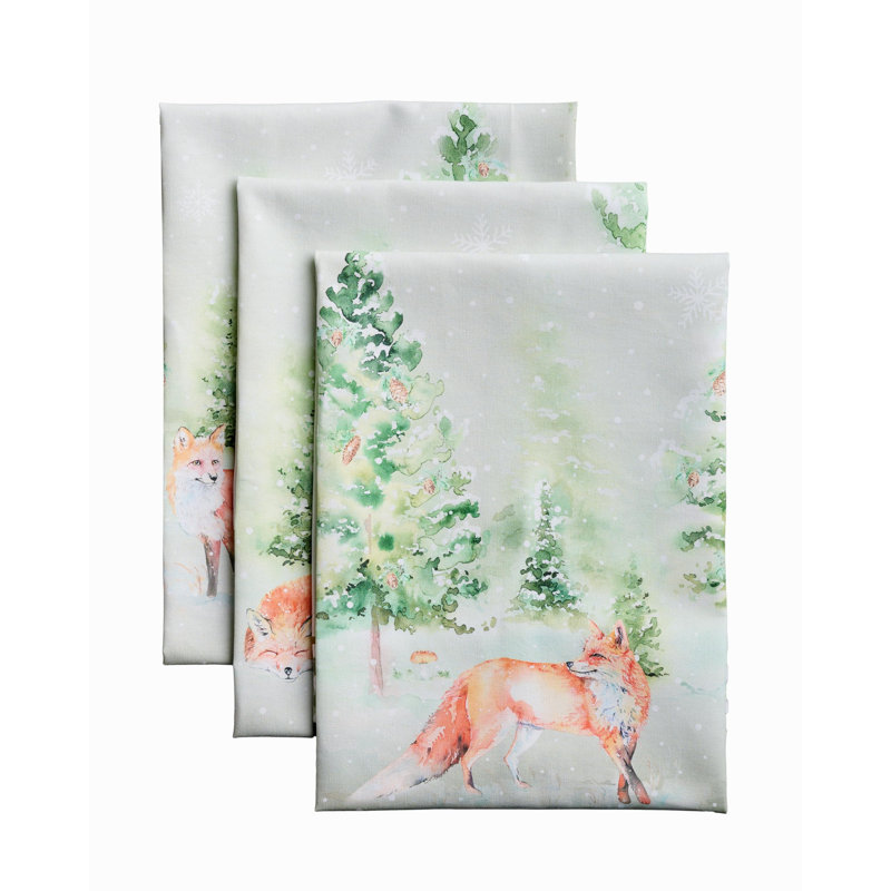 Maison d'Hermine Winter Mornings, ensemble de 3 torchons de cuisine 100 % coton - 51 x 70 cm