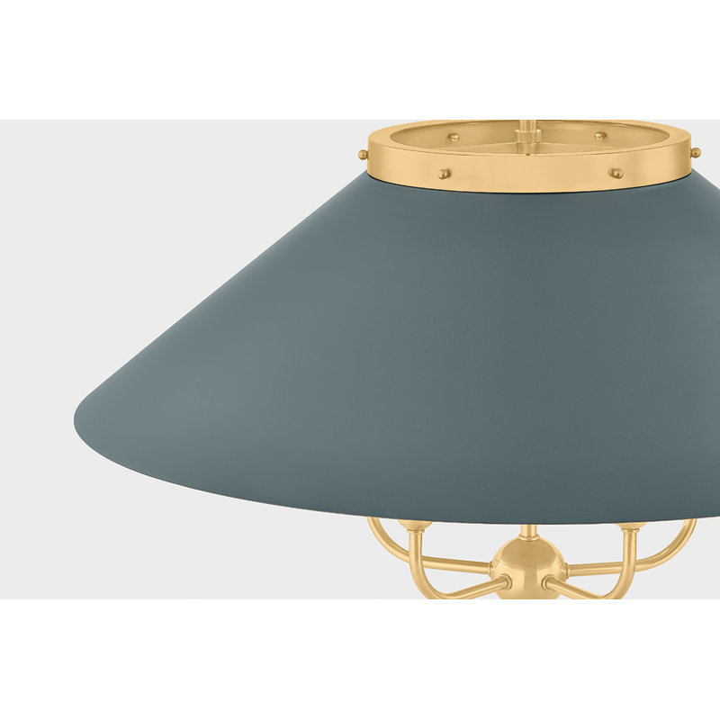Clivedon Chandelier in Aged Brass/Soft Studio Green by Mark D. Sikes, Green
