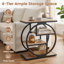 Table d'appoint industrielle (1 pièce) avec structure géométrique en métal, couleur naturelle et noire, idéale pour la chambre ou l'entrée.-1604236027-1604236030