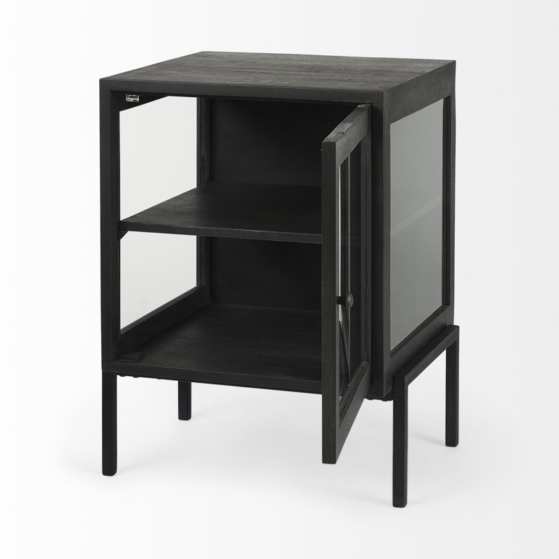 Table de chevet en bois massif Warner, Brun foncé