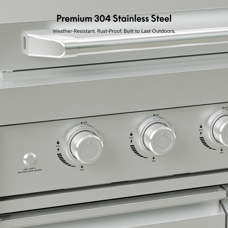 Akoah Outdoor Stainless Steel 6-burner Modular Gas Grill