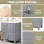 Meuble-lavabo 30 po avec lavabo, une porte avec tablette et trois tiroirs, porte à fermeture en douceur, gris-936591649