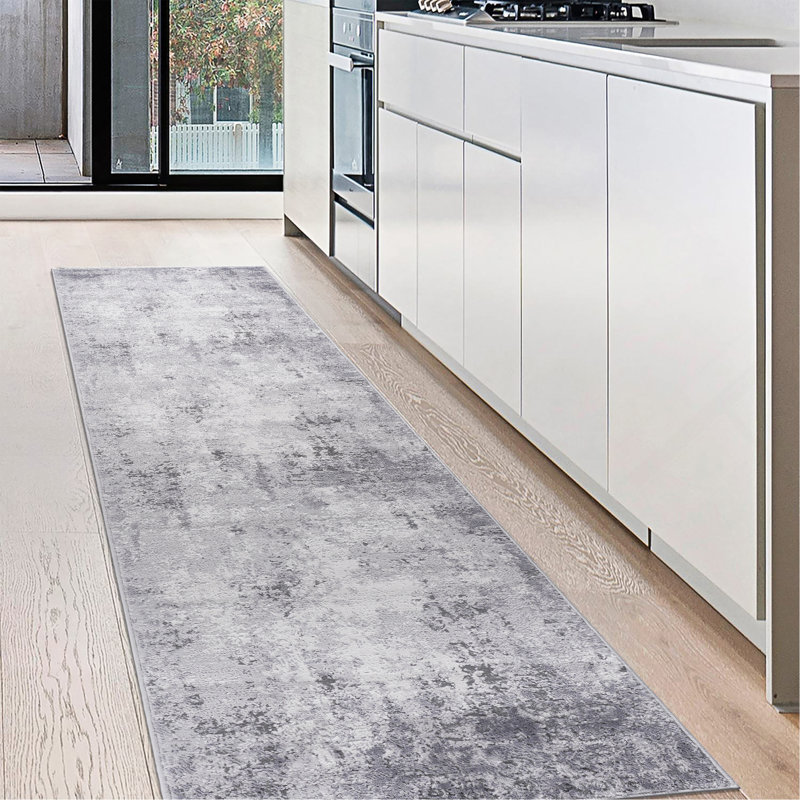 Collection 2X8 Light  Abstract Runner Rug, Runner 2'2" x 8'