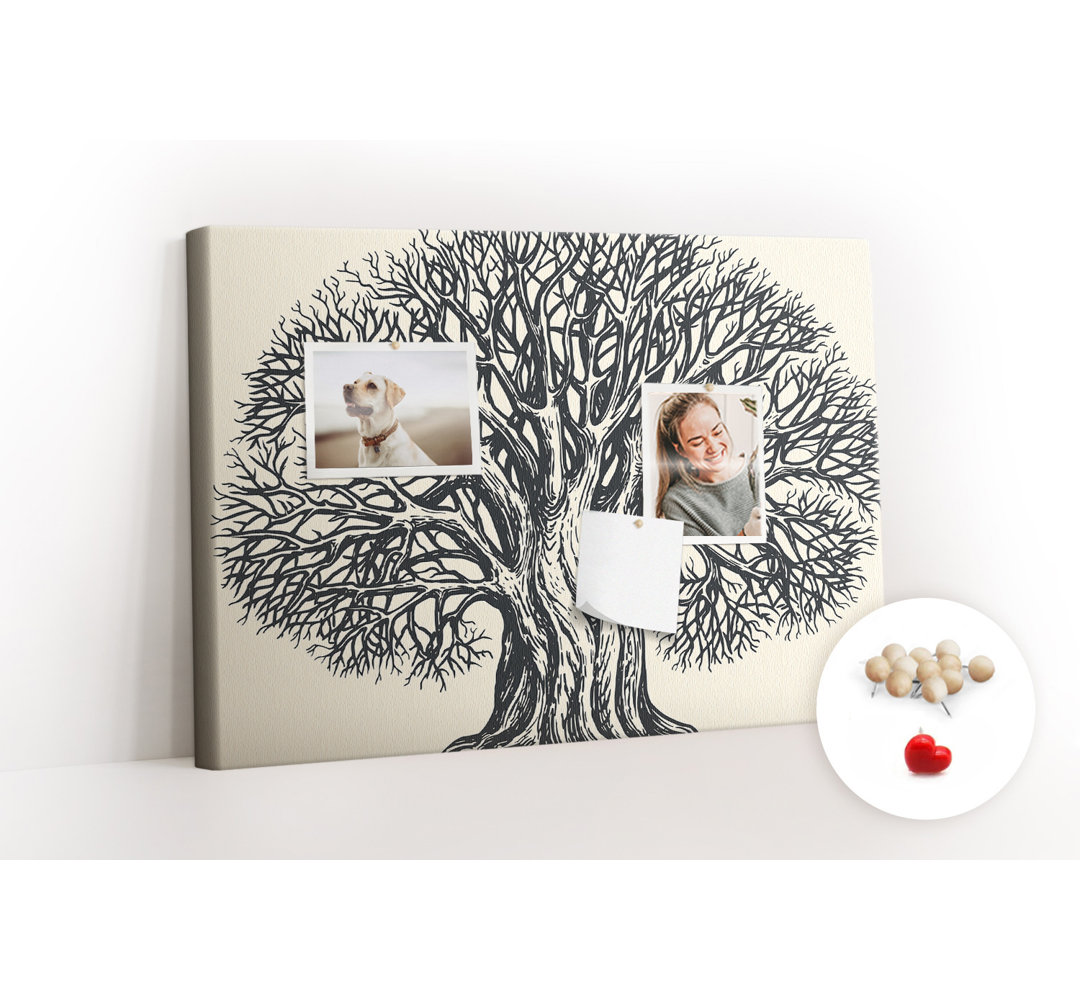 Wall Mounted bulletin board print wall art notice boards for office corkboard Branched tree nature