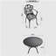 Ensemble de 7 pièces de mobilier de patio en aluminium coulé avec cadre noir et coussins de siège blanc cassé (identique à: W1710S00078)