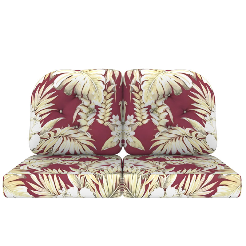 Coussin de causeuse de patio intérieur / extérieur, Blanc; rouge; jaune
