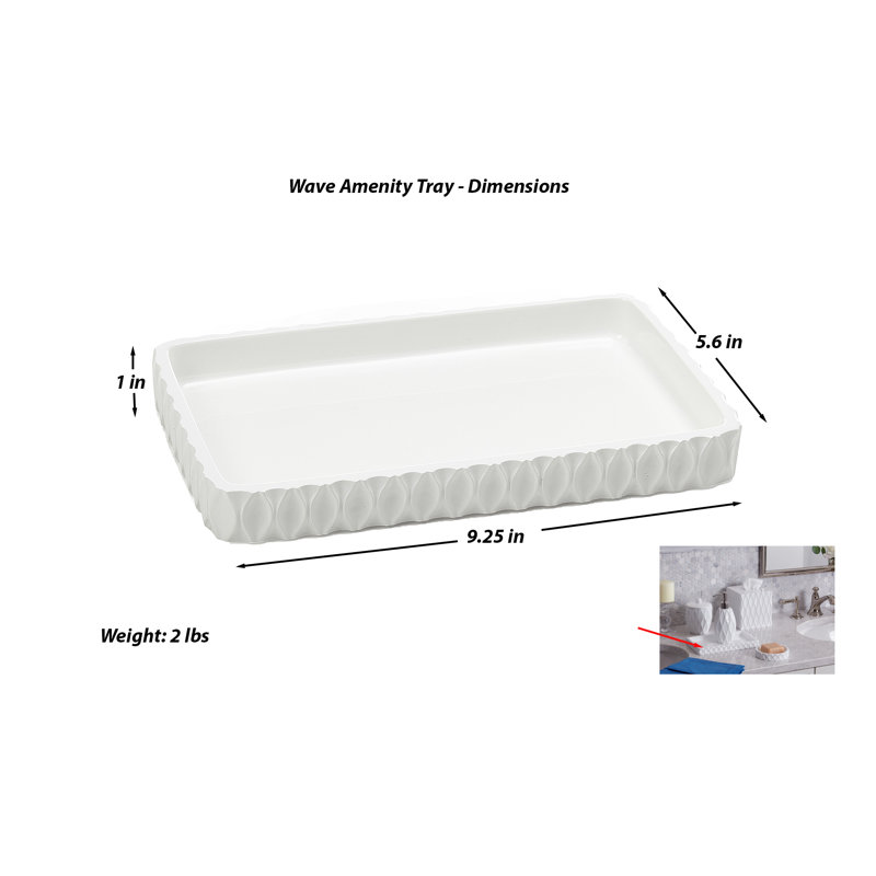 Wave Amenity Tray, White