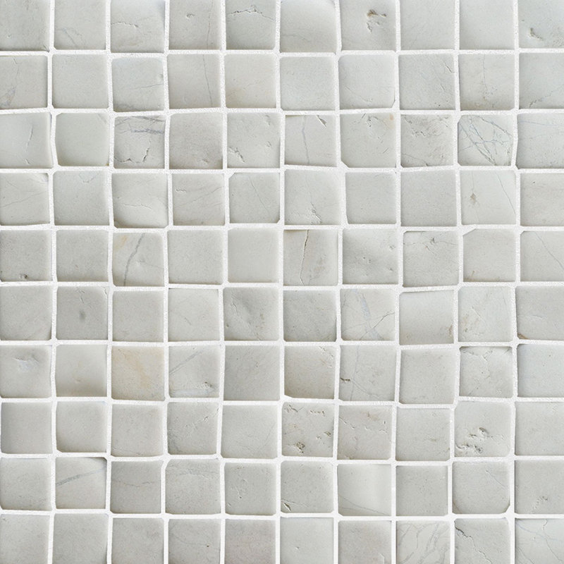 Florida 12" x 12" Natural Stone Grid Pebble Mosaic Wall Tile, White