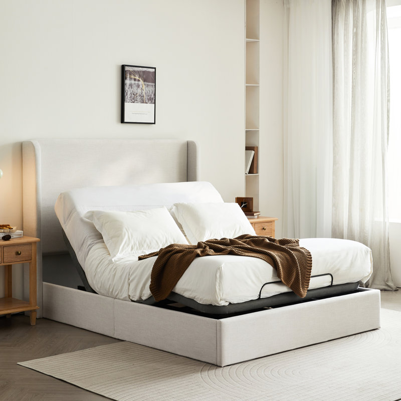Base de lit réglable pour grand lit, télécommande sans fil électrique, masseur, chambre à coucher, cadre de choix de matelas différents, confort optimal pour la chambre à coucher, compatible avec la mousse à mémoire de forme, autres matelas