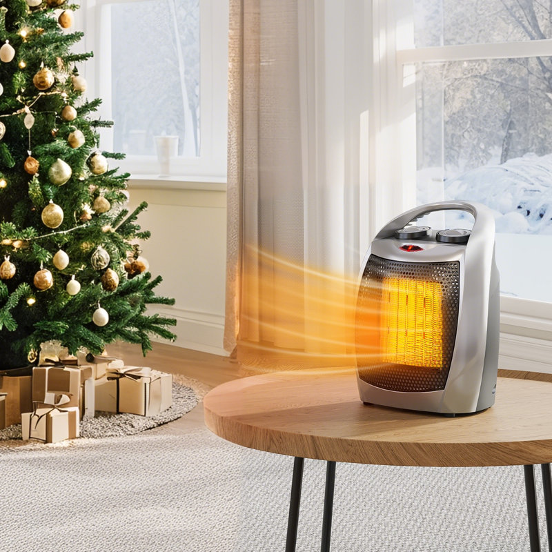 Blue Elephant 4000 BTU Compact Space Heater with Adjustable Thermostat, Grey