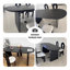Bureau noir en bois massif de forme ovale pour un usage domestique-164845920