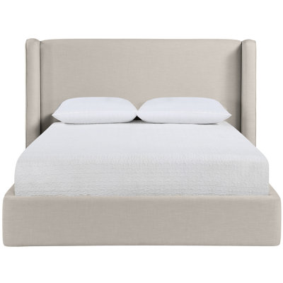 Kendall Wanaque Linen Textured Fabric Upholstered Bed