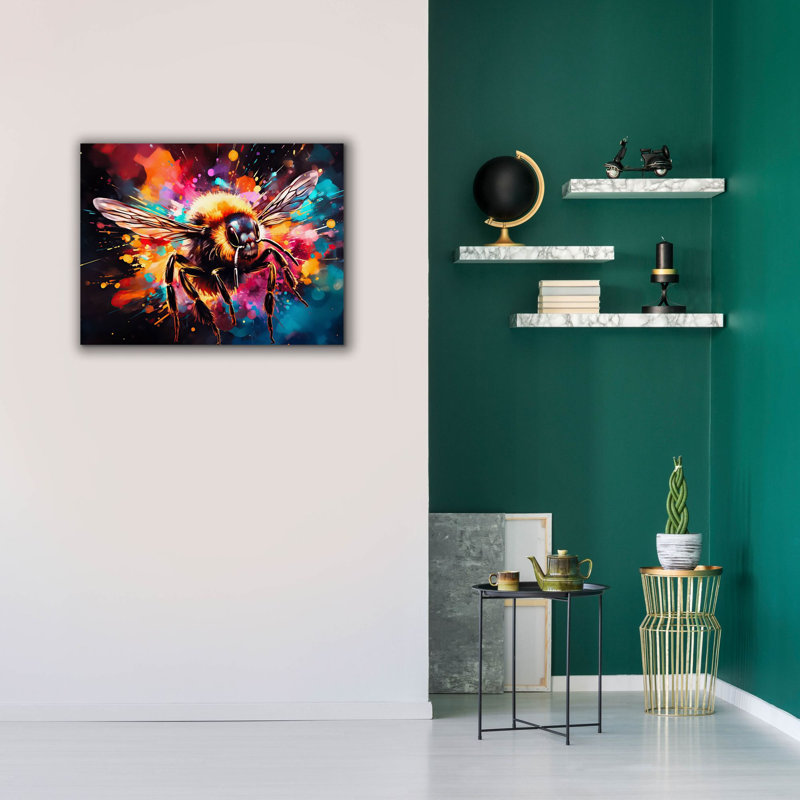 «Bee Paint» par Momart, art mural sur toile, 54 po x 40 po, H 26 po x l 34 po x P 1,5 po