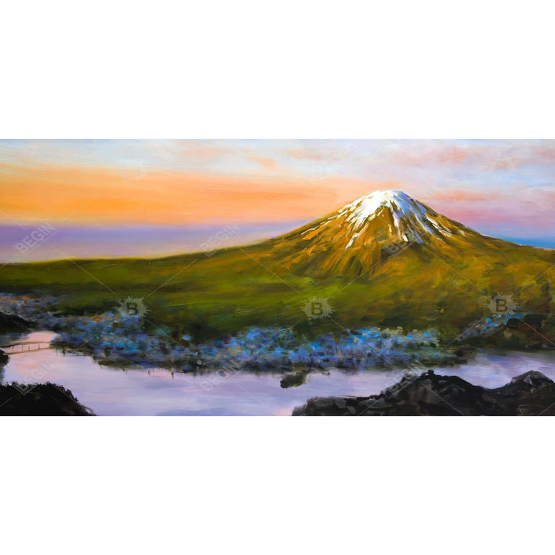 Landscape mount fuji - 15.75"x31.50" Desk mat