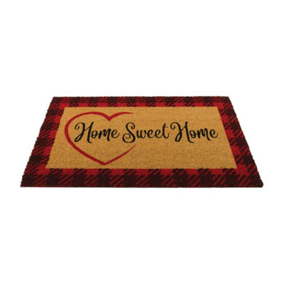 30x18 Natural Coir Fiber and PVC Non Slip Outdoor Doormat with Weather Resistant Textured Surface and Heavy Duty Backing