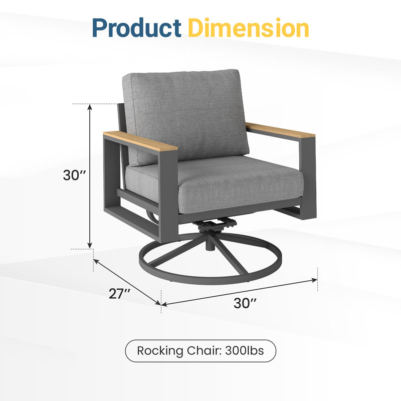 Patio Swivel Chairs With 360-Degree Rotating