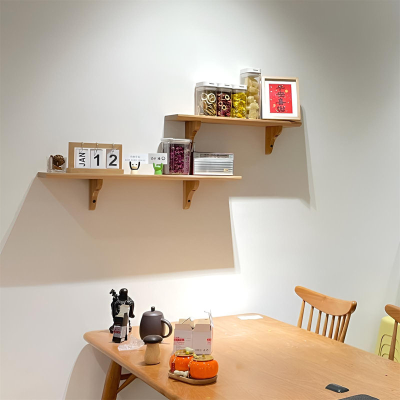 Tablette murale flottante en bois massif, H 7,08 po x l 31,49 po x P 7,87 po