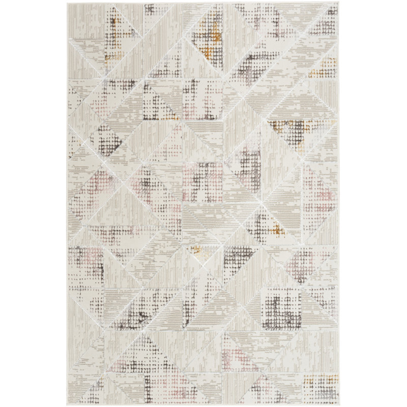 Tapis ivoire / multicolore Glitz, Rectangle 3 pi 11 po x 5 pi 11 po