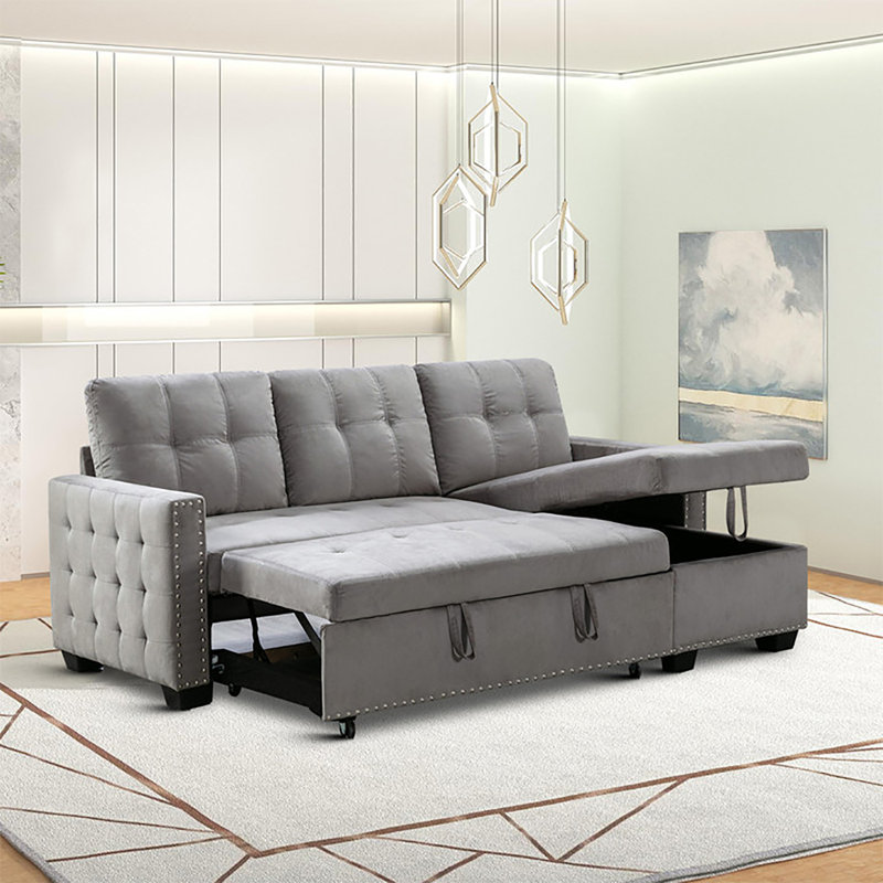 Canapé modulaire Marlecia, Tissu gris pâle