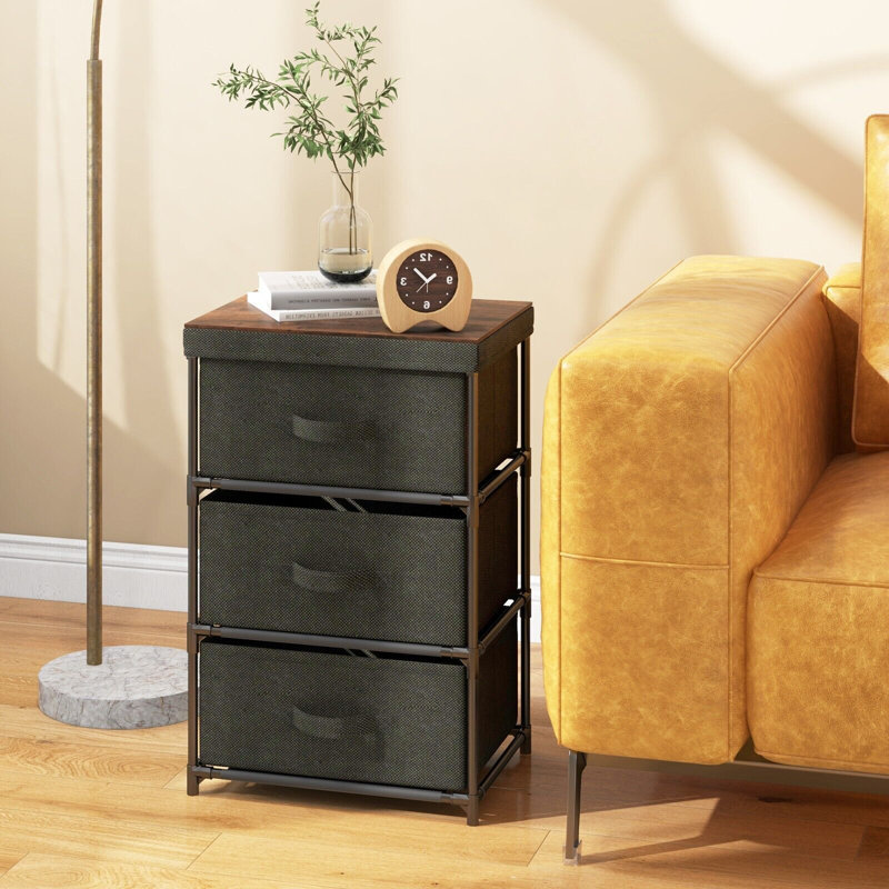 Amica 40cm W Metal Bedside Table