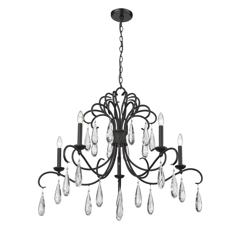Fredericke 5 - Light Dimmable Empire Chandelier, Matte Black