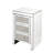 Ligeia Mirrored Glass and Glass Top 3 - Drawer End Table with Storage