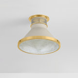 Highclere Flush Mount in Aged Brass and Off-White by Mark D. Sikes