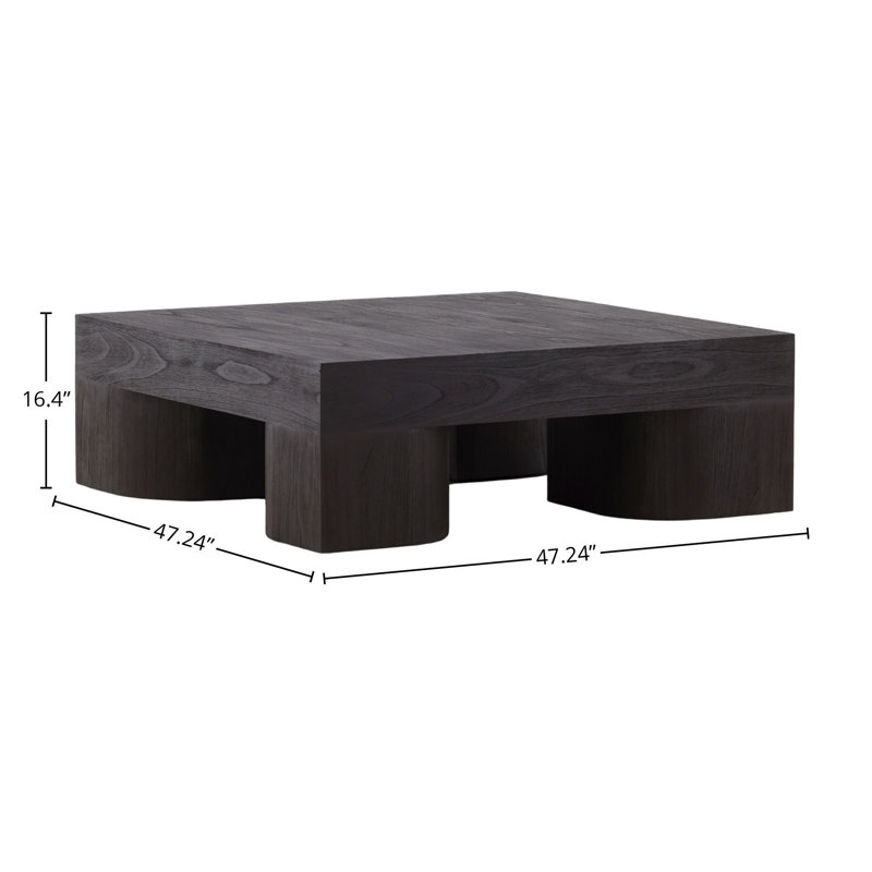 Juna Mindi Wood Coffee Table, Dark Brown, Dark Brown