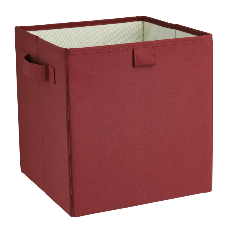Bac de rangement en tissu Premium Cubes, Rouge / rouge