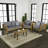 Thom Modern 4-Piece Teak Brown Acacia Wood Outdoor Patio Conversation Set with Loveseat, Chairs, Coffee Table & Removable Gray Cushions-171632292