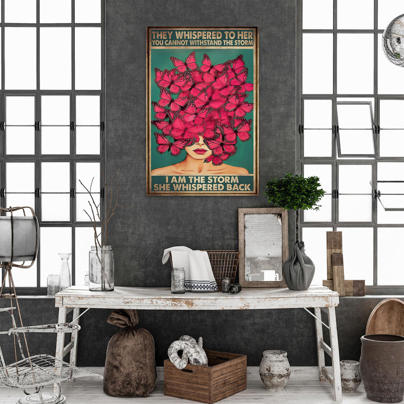Papillon rose «I Am The Storm», H 36 po x l 24 po x P 1,25 po