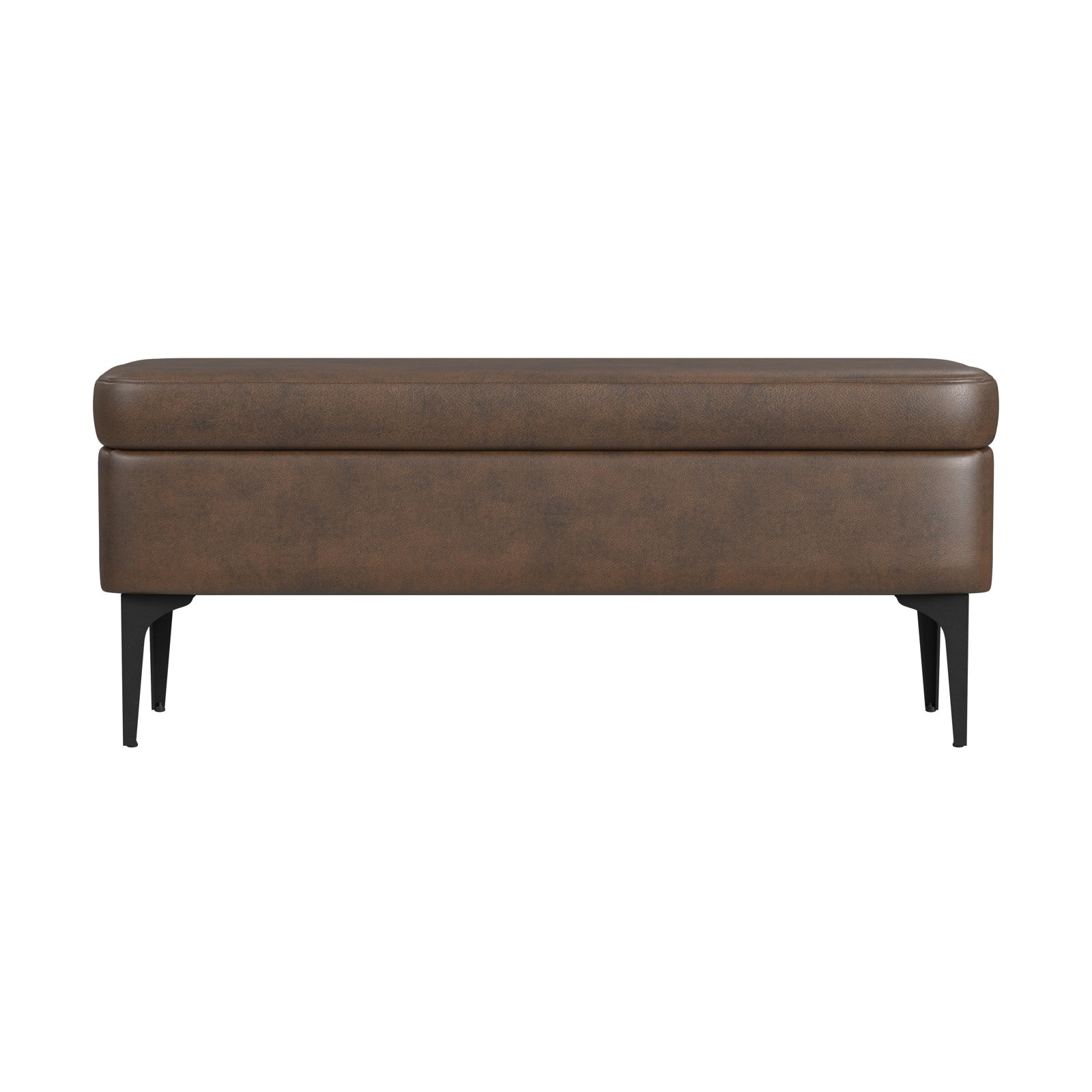 Ameelya 42" Velvet Bedroom Bench, Brown Faux Leather