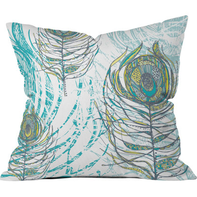 Peacock Feathers Throw Pillow