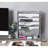 Wall File Organizer Mesh 5 Tier Wall File Holder Desktop Vertical Hanging File Folder Organizer With Bottom Flat Tray Sides Closed,Silver