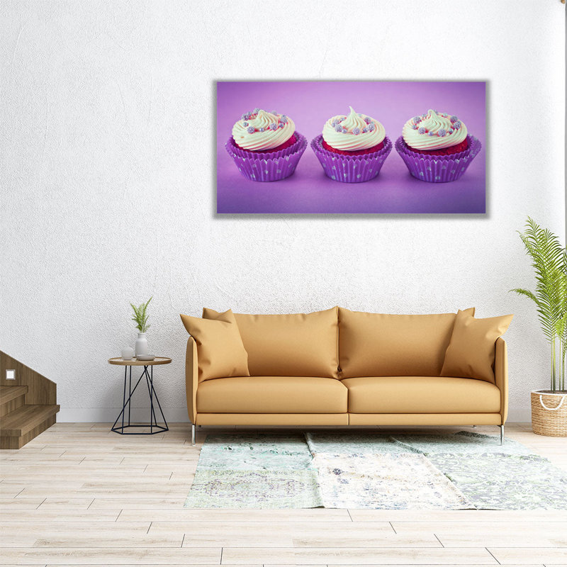 Three Cupcakes 1 - Canvas Print Wall Art, 30" H x 60" W