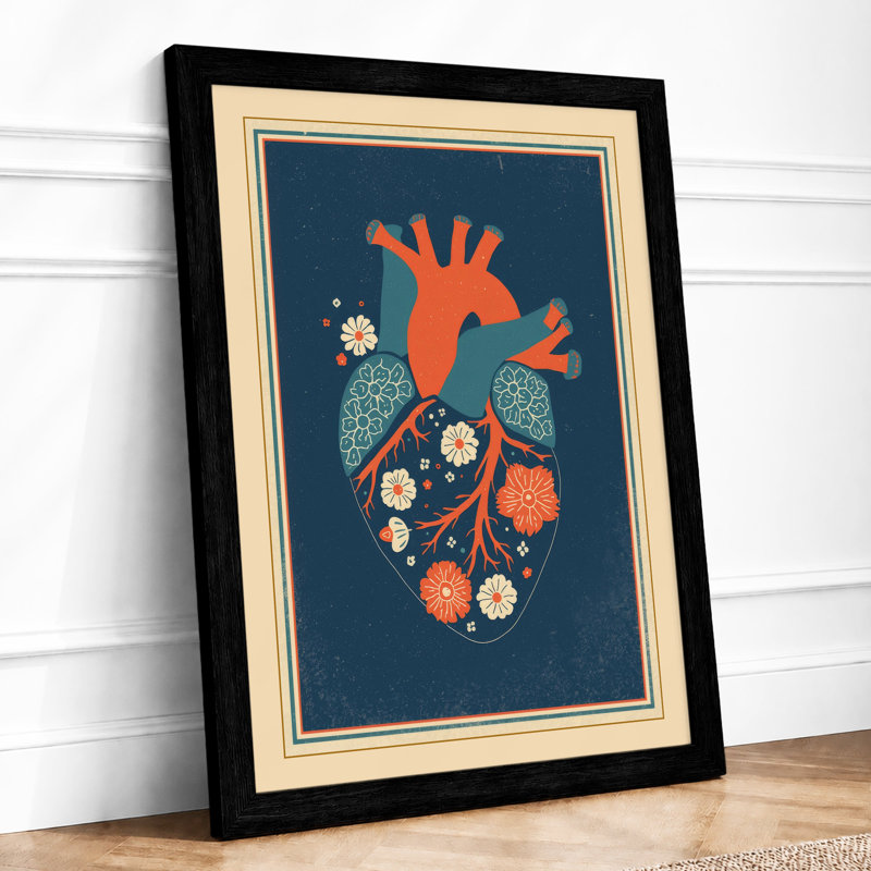 Heart Of Botanica Modern - Print, Black, A3 - 42.0 x 29.7 cm