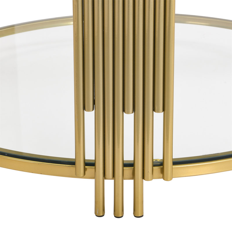 Table basse Modern, Brun / or, Transparent