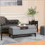 Banc de repose-pieds rectangulaire avec rangement, table basse en tissu de lin avec plateau amovible pour le salon, le vestibule ou la chambre à coucher, gris