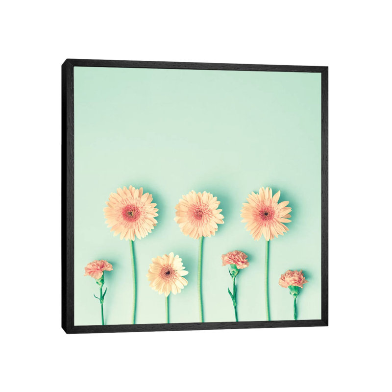 Seven Flowers by Caroline Mint - Print on Canvas, Black Framed, 66.04 cm H x 66.04 cm W