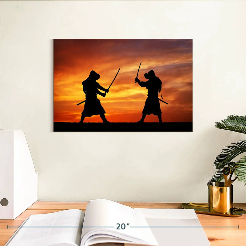 Leisha Samurai Sunset Duel, 8" H x 12" W
