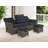Asti All-Weather Wicker 3-Piece Outdoor Seating Set with Reclining Sofa and Two 15" Ottomans with Cushions (Dark Gray)-47697182